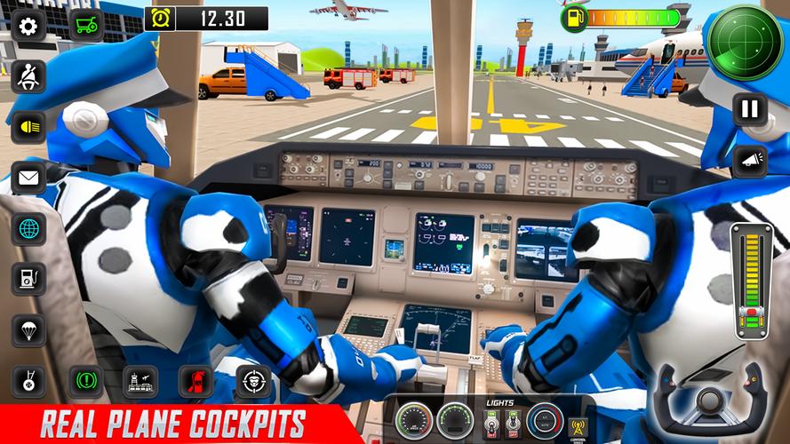 Robot Pilot Airplane Games 3D Screenshot 1