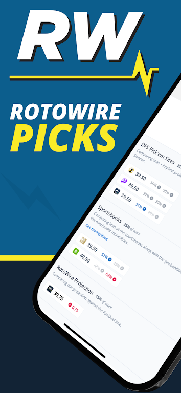 RotoWire Picks | Player Props ภาพหน้าจอ 0