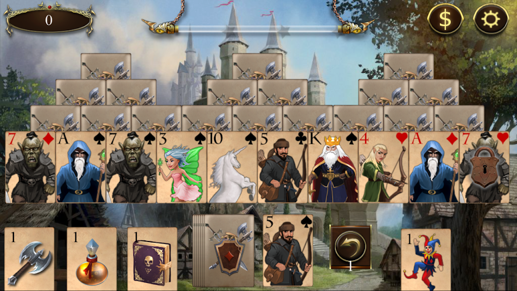 Legends of Solitaire Curse of the Dragons TriPeaks स्क्रीनशॉट 0