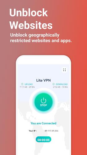 Schermata Lite VPN - Secure VPN Proxy 1