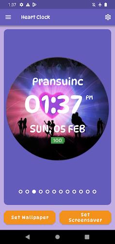 Heart Clock Live Wallpaper Ảnh chụp màn hình 1