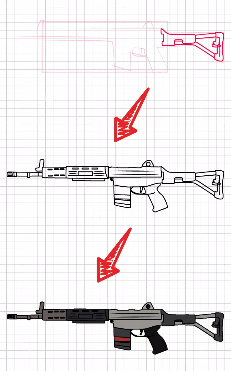 How to draw weapons step by st Captura de tela 1